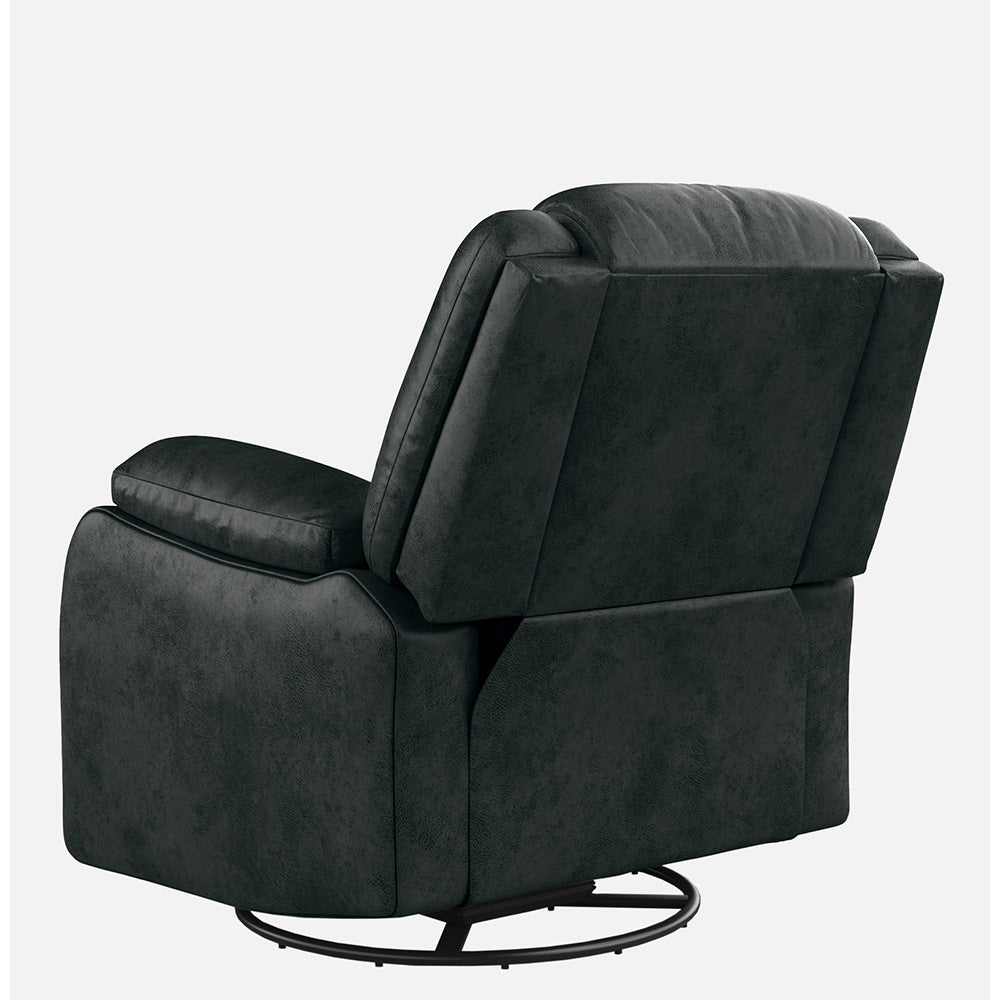 Avalon Rocking & Revolving Midnight Blue Single Seater Suede Fabric Recliner
