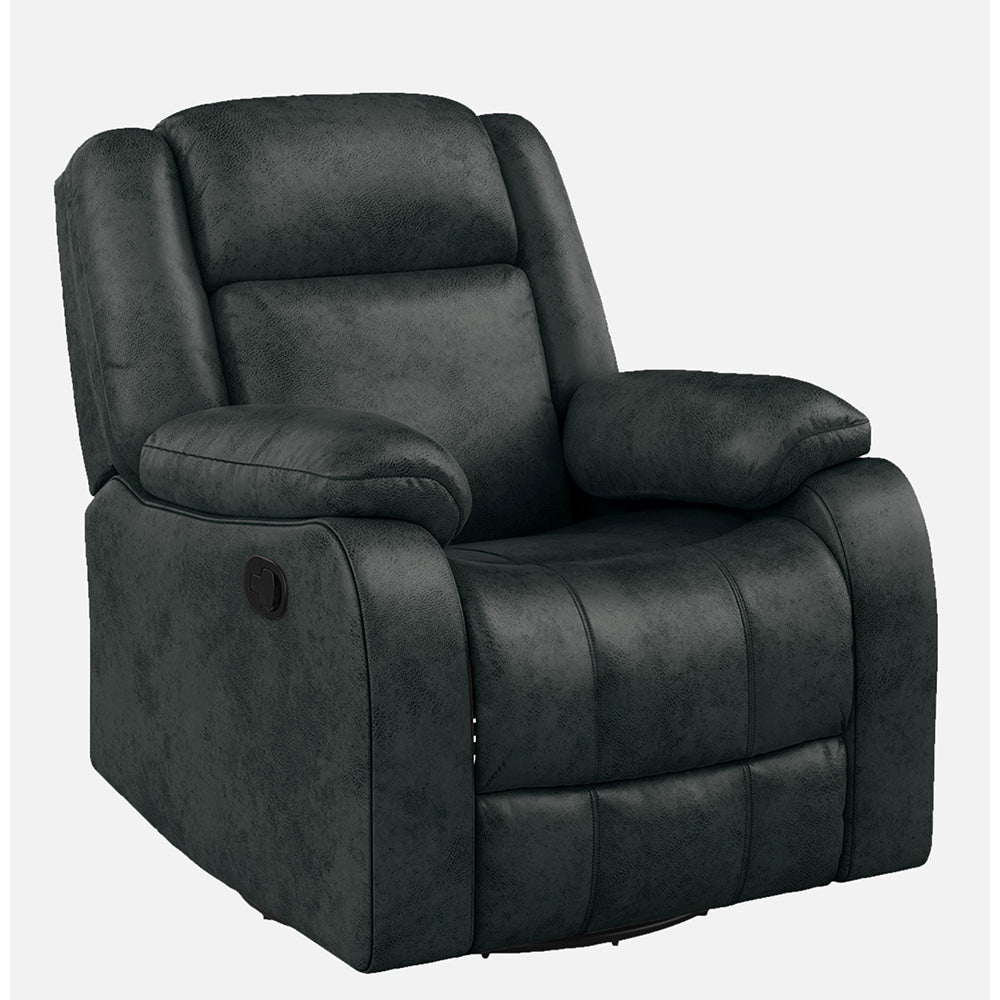 Avalon Rocking & Revolving Midnight Blue Single Seater Suede Fabric Recliner