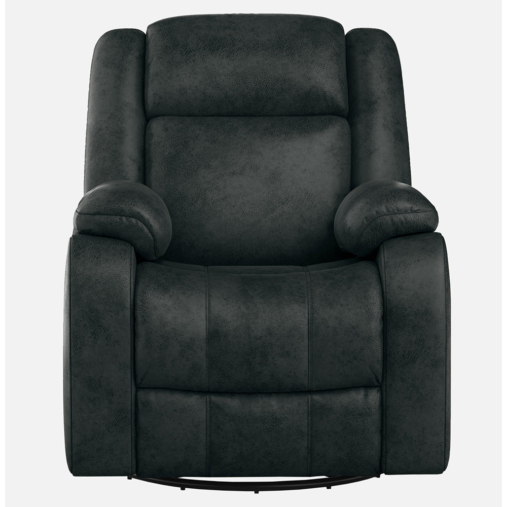 Avalon Rocking & Revolving Midnight Blue Single Seater Suede Fabric Recliner