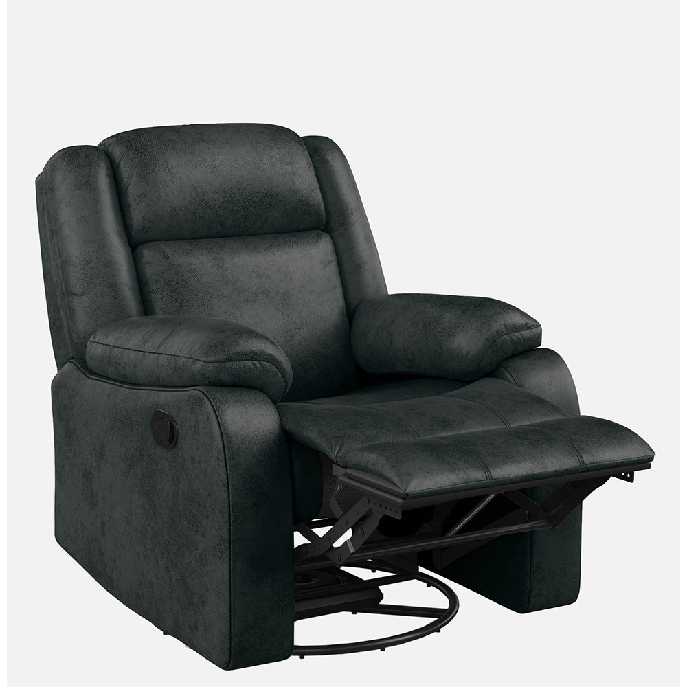 Avalon Rocking & Revolving Midnight Blue Single Seater Suede Fabric Recliner