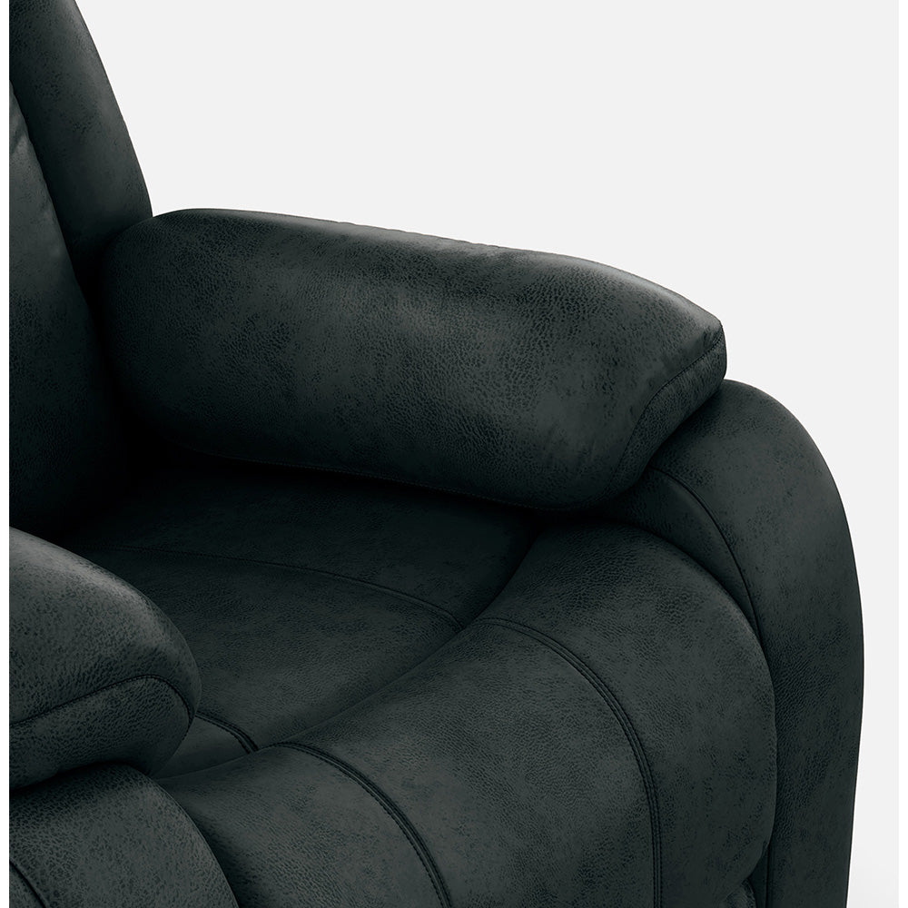 Avalon Rocking & Revolving Midnight Blue Single Seater Suede Fabric Recliner