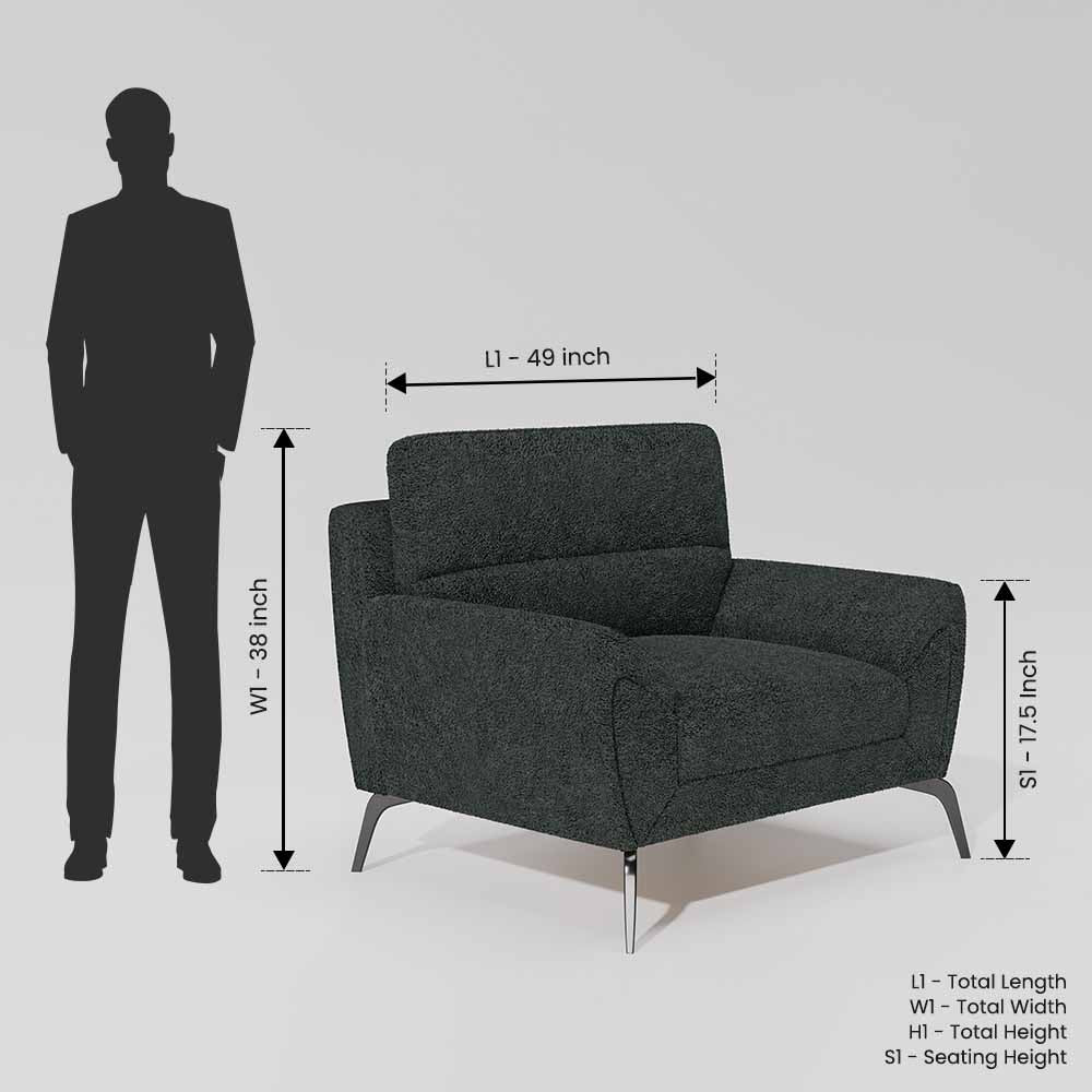 Octave 1 Seater Seater-Boucle Fabric - Sedona sage