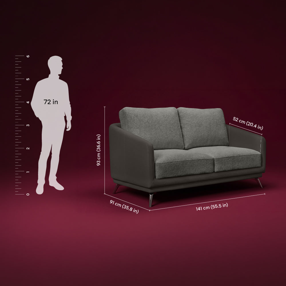 cove-brushed-nickel-grey-leatherette-rock-ridge-grey-fabric-2-seater-sofa
