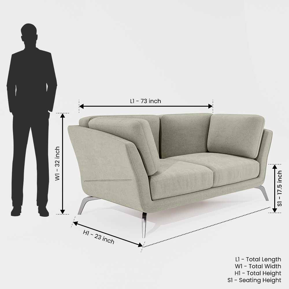 Symphony 2 Seater Water & Stain Repellent Fabric - Pistachio shell