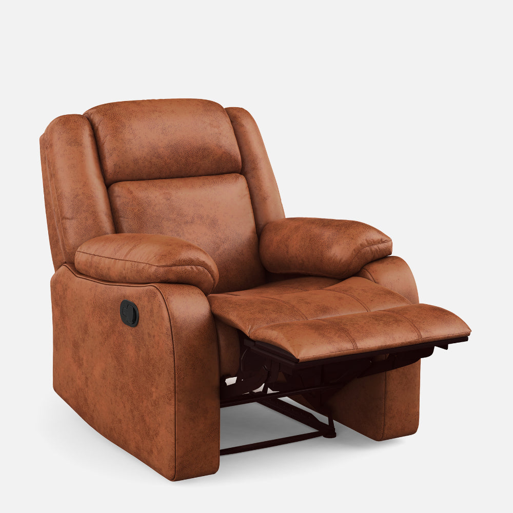 Avalon Desert Orange Suede Recliner