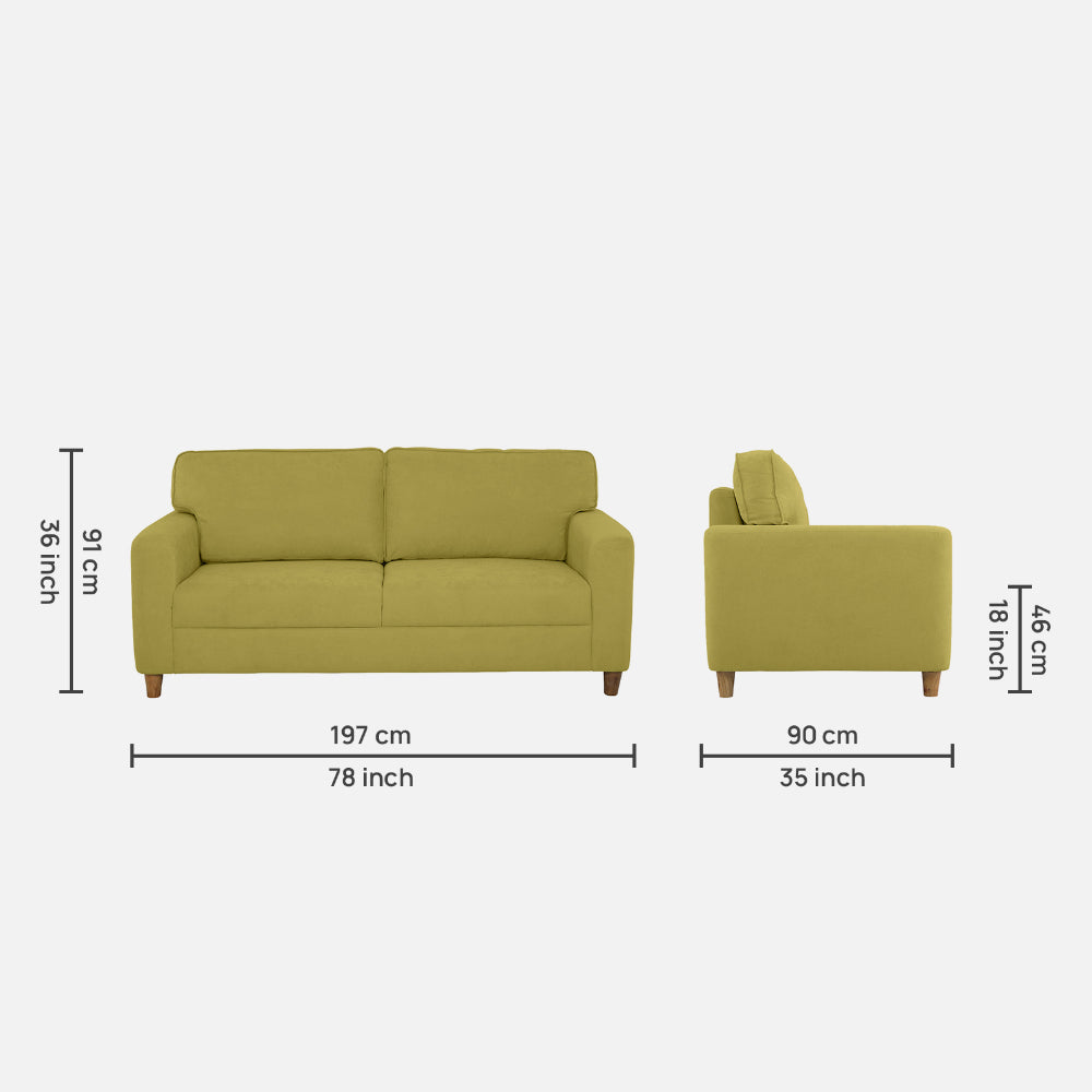 Utopia Green Fabric Sofa