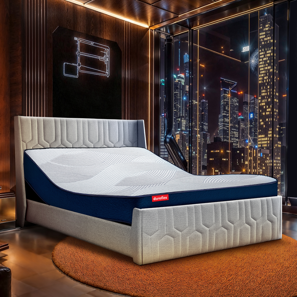 Wave Plus Adjustable Bed Tranquil Upholstered Bed (Beige)+