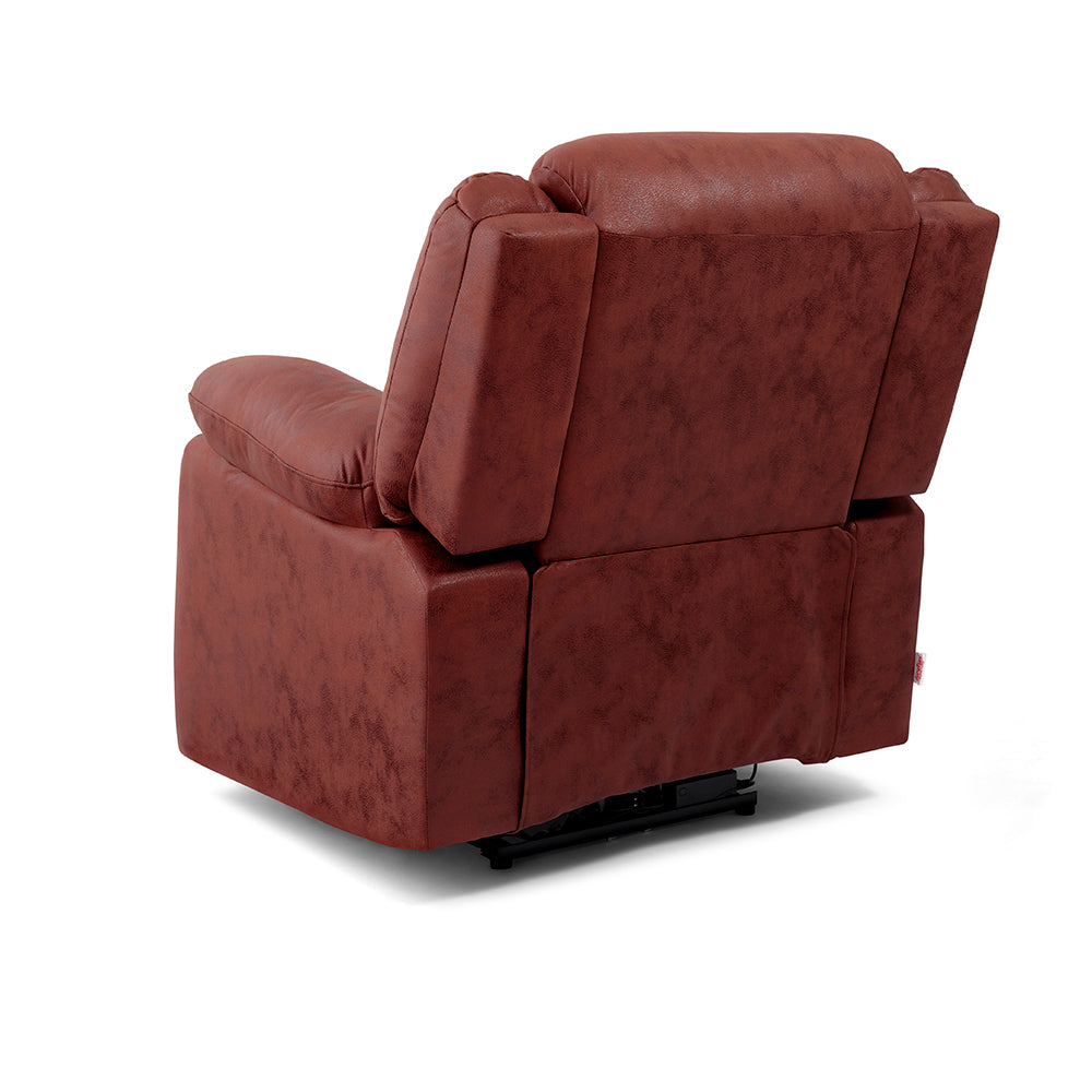 Avalon Motorized Electric Powered  Suede Recliner |  1 seater | Crimson Red |  Duroflex Furniture