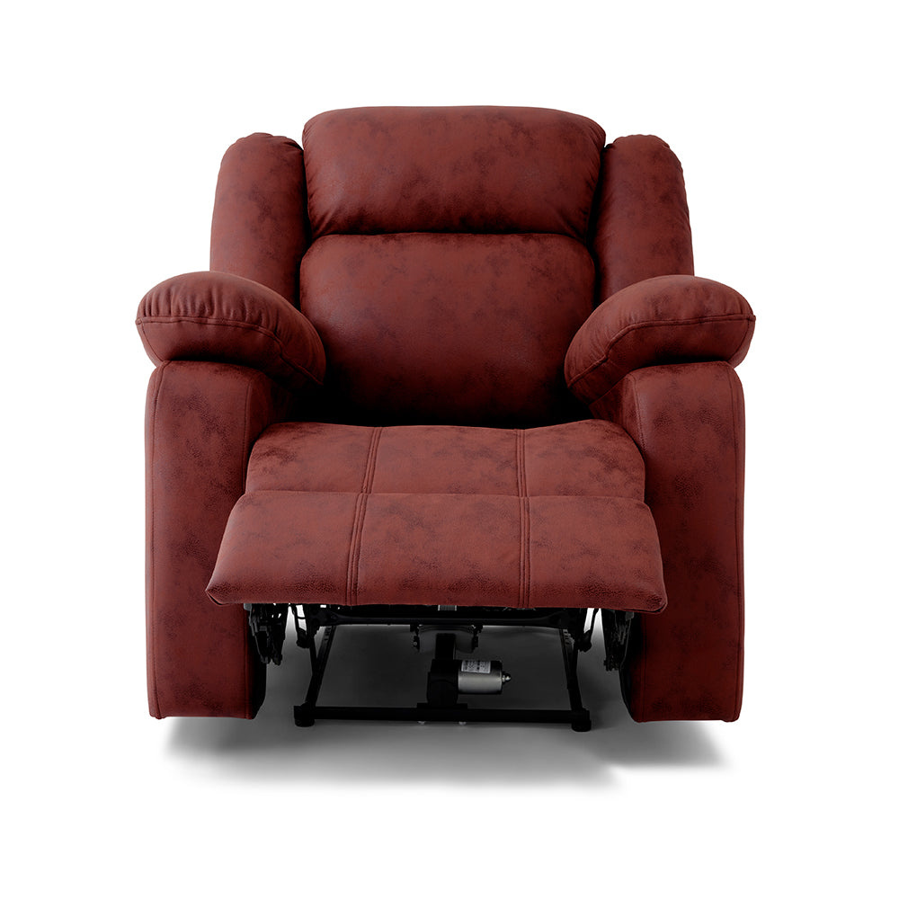 Avalon Motorized Electric Powered  Suede Recliner |  1 seater | Crimson Red |  Duroflex Furniture