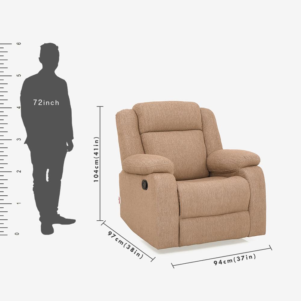 Avalon Brown Fabric Recliner