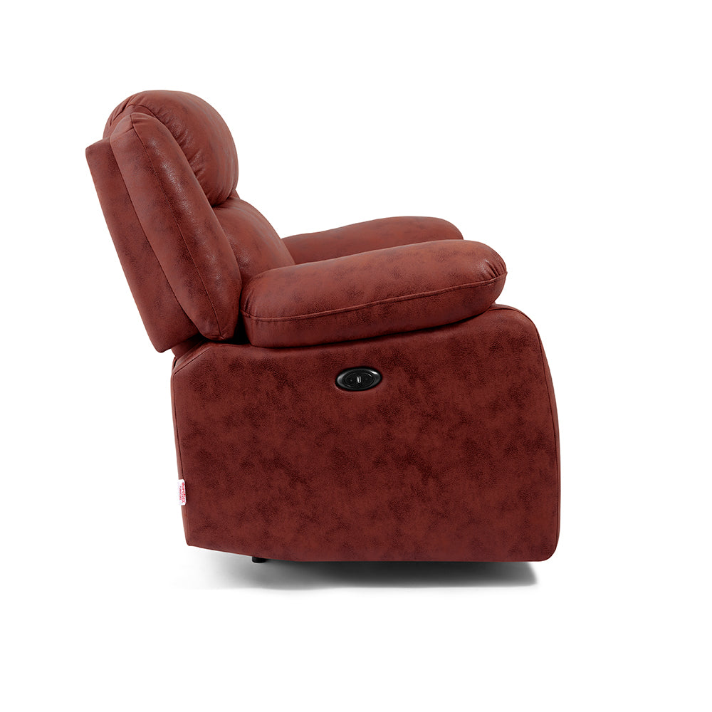 Avalon Motorized Electric Powered  Suede Recliner |  1 seater | Crimson Red |  Duroflex Furniture