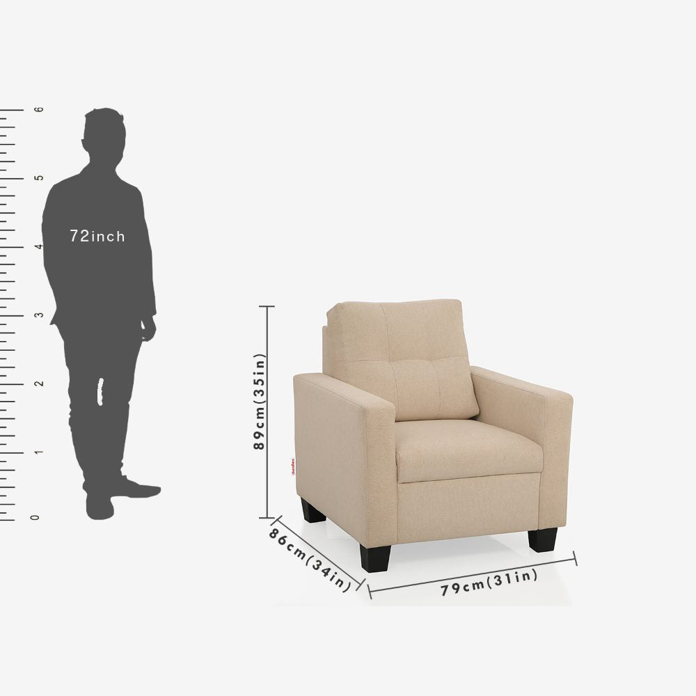Ease Beige Fabric Sofa