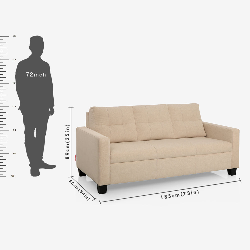 Ease Beige Fabric Sofa