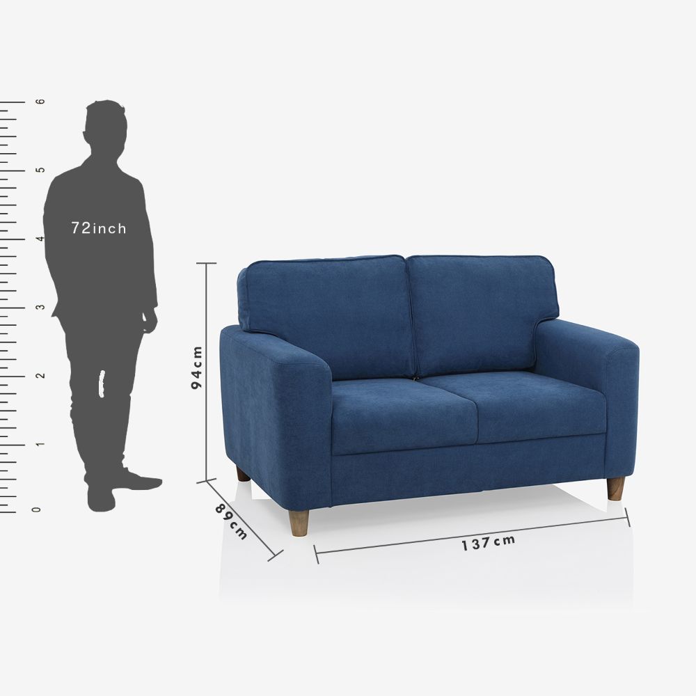 Utopia Fabric Sofa | 2 seater | Blue |  Duroflex Furniture