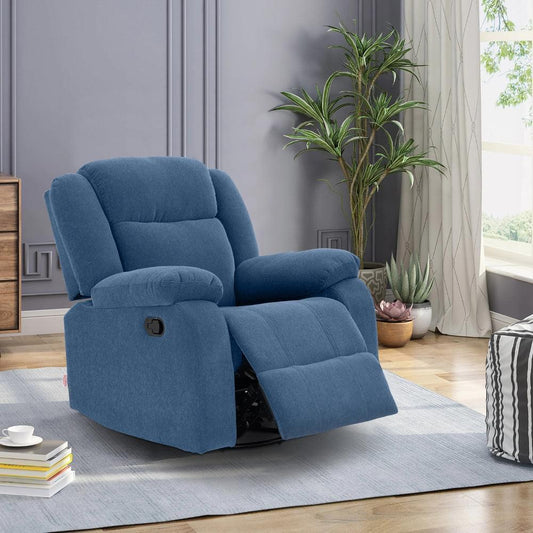 Avalon - Rocking & Rotating Fabric Recliner |  1 seater | Twilight Blue |  Duroflex Furniture