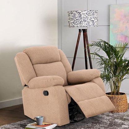 Avalon - Rocking & Rotating Fabric Recliner |  1 seater | Plaster Brown |  Duroflex Furniture