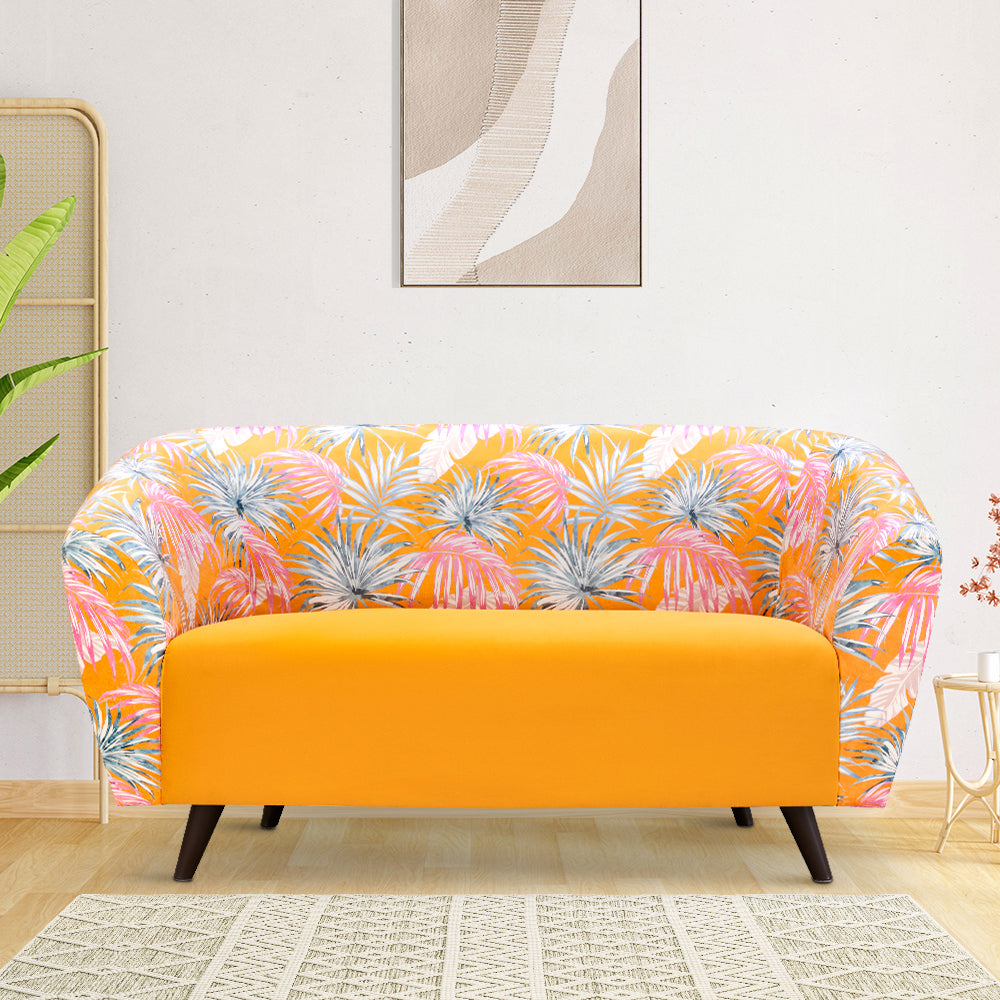 Meadow Mustard Palm Loveseat