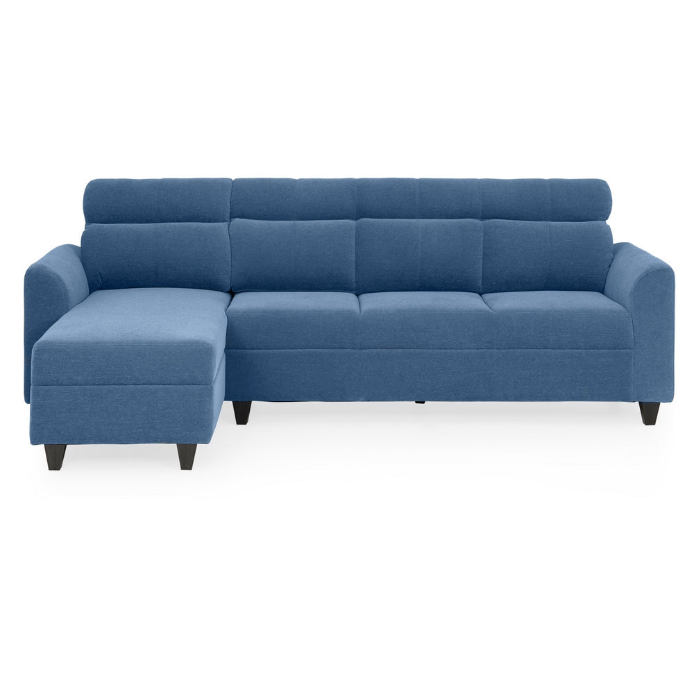 Zivo Plus Twilight Blue Fabric Sofa Set 3 Seater Sofa with Lounger