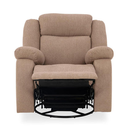 Avalon - Rocking & Rotating Fabric Recliner |  1 seater | Plaster Brown |  Duroflex Furniture