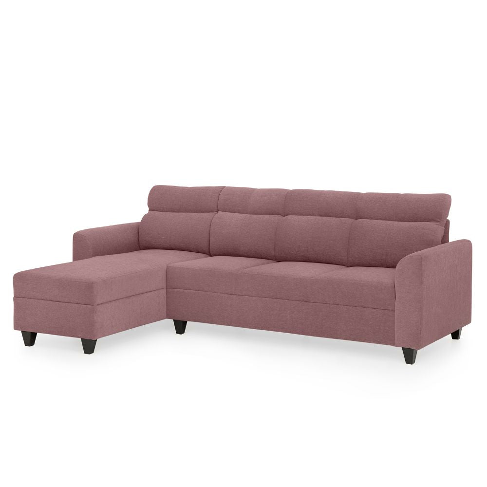 Zivo Plus Dusky Pink Fabric Sofa Set 3 Seater Sofa with Lounger