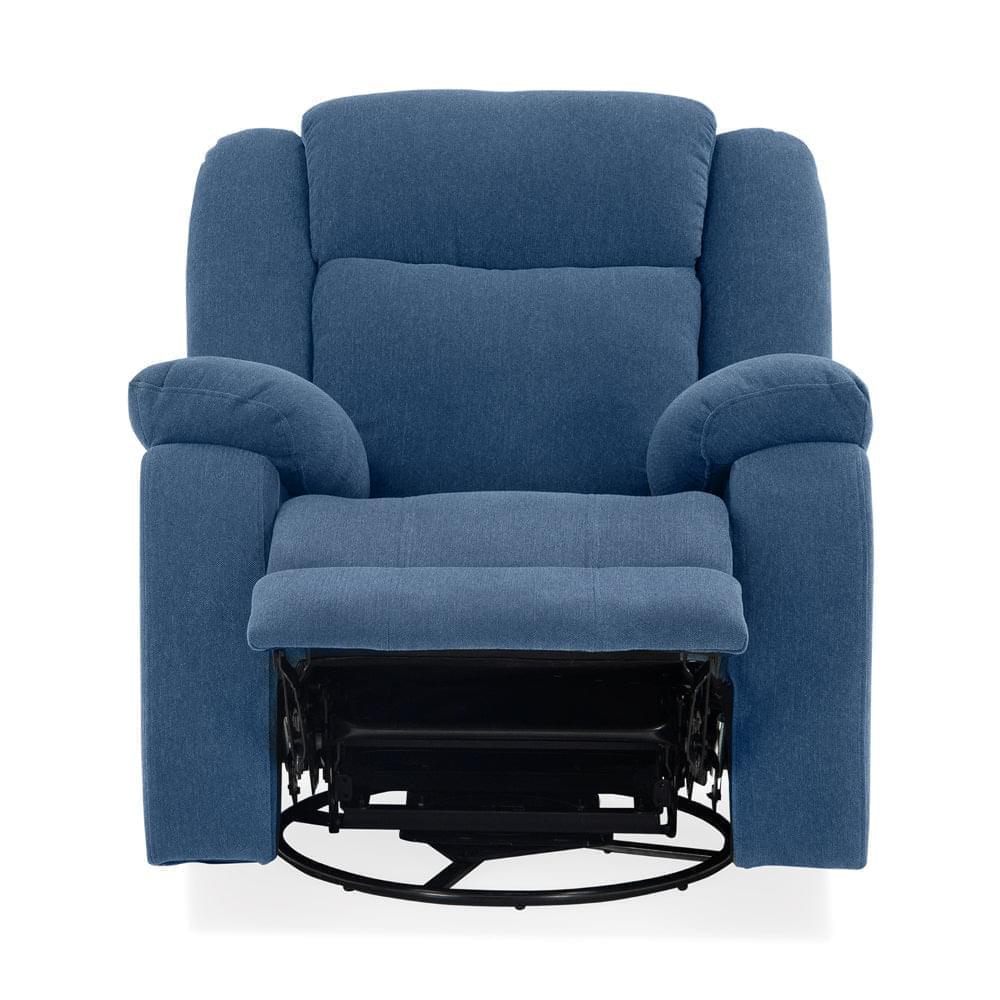 Avalon - Rocking & Rotating Single Seater Fabric Recliner in Twilight Blue Colour