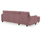 Zivo Plus Dusky Pink Fabric Sofa Set 3 Seater Sofa with Lounger