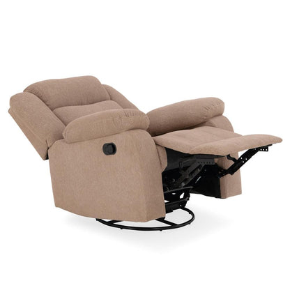 Avalon - Rocking & Rotating Fabric Recliner |  1 seater | Plaster Brown |  Duroflex Furniture