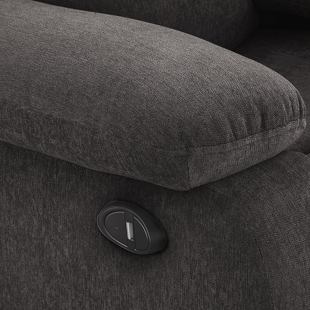 Avalon Motorized Electric Powered Grey Fabric Recliner