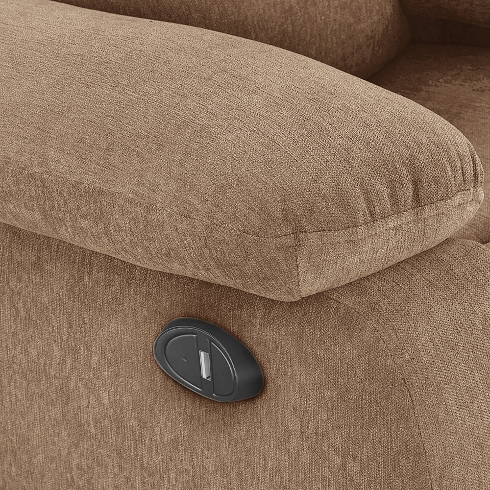 Avalon Motorized Electric Powered Brown Fabric Recliner