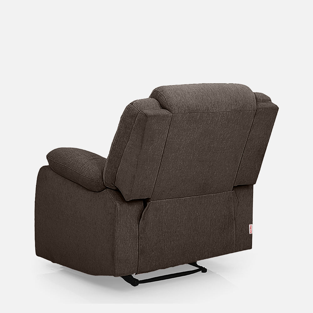 Avalon Dark Brown Fabric Recliner