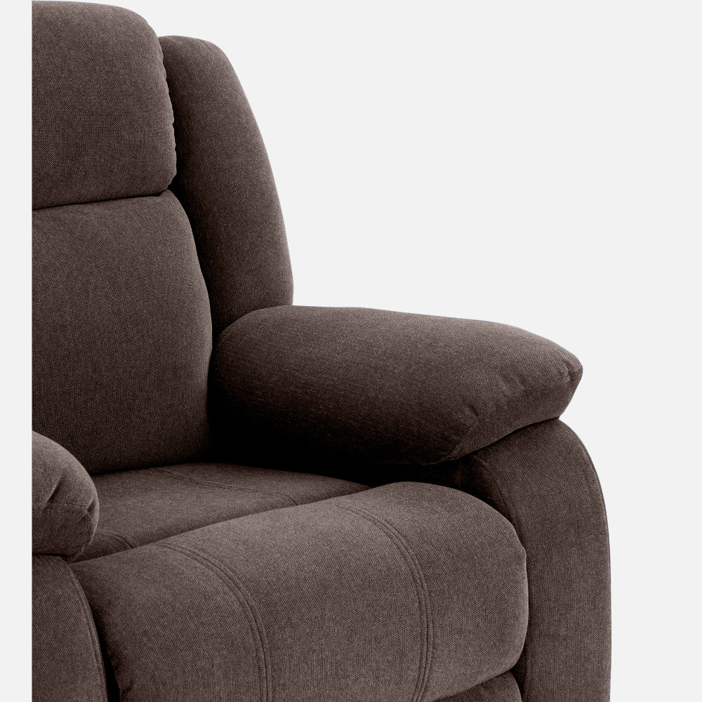 Avalon - Rocking & Rotating Single Seater Fabric Recliner In Dark Brown Colour