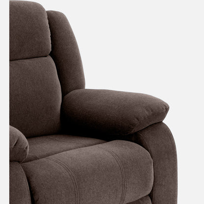 Avalon - Rocking & Rotating Single Seater Fabric Recliner In Dark Brown Colour