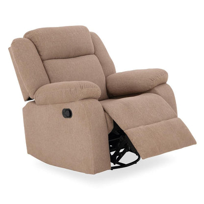 Avalon - Rocking & Rotating Fabric Recliner |  1 seater | Plaster Brown |  Duroflex Furniture