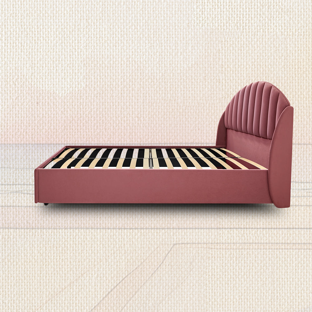 Wave Plus Adjustable Bed with Celeste Upholstered Bed and Livein Duropedic - Pink