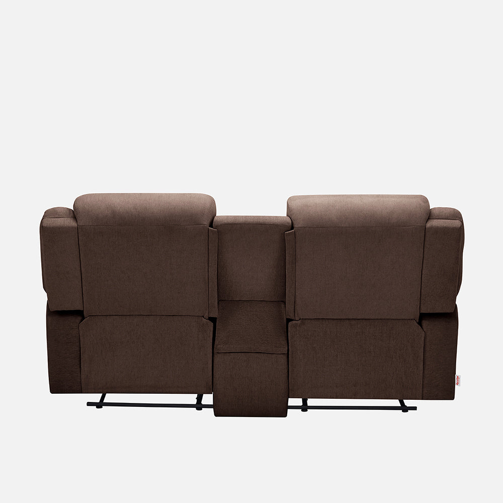 Avalon Twin Dark Brown Fabric Recliner 2 Seater