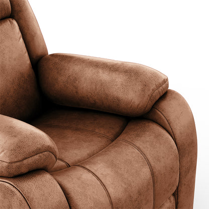 Avalon Rocking & Rotating Desert Orange Single Seater Suede Fabric Recliner