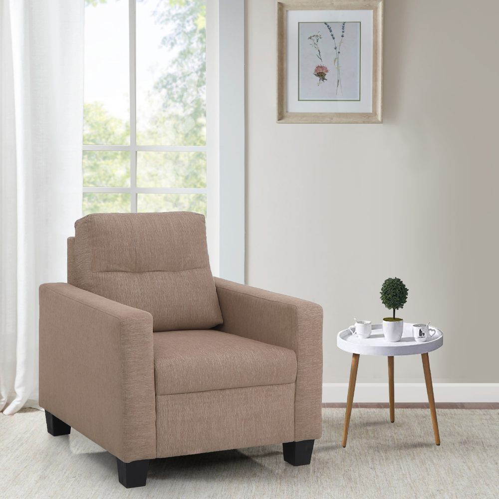Ease Brown Fabric 1 seater sofa