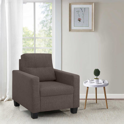 Ease Fabric Sofa | 1 seater | Saddle Brown |  Duroflex Furniture
