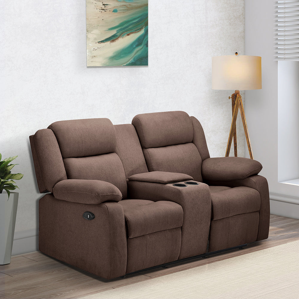 Avalon E Twin Motorized  Recliner |  2 seater | Saddle Brown |  Duroflex Furniture
