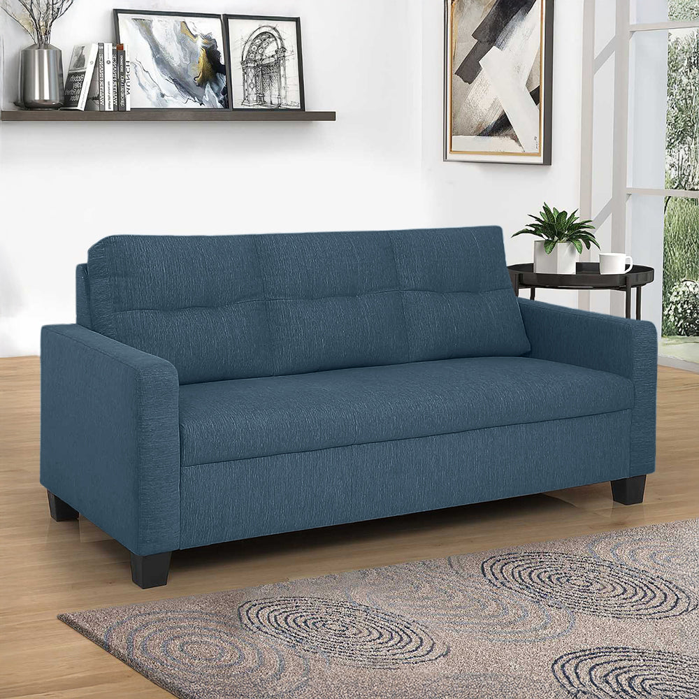 Ease Fabric Sofa | 3 seater | blue |  Duroflex Furniture