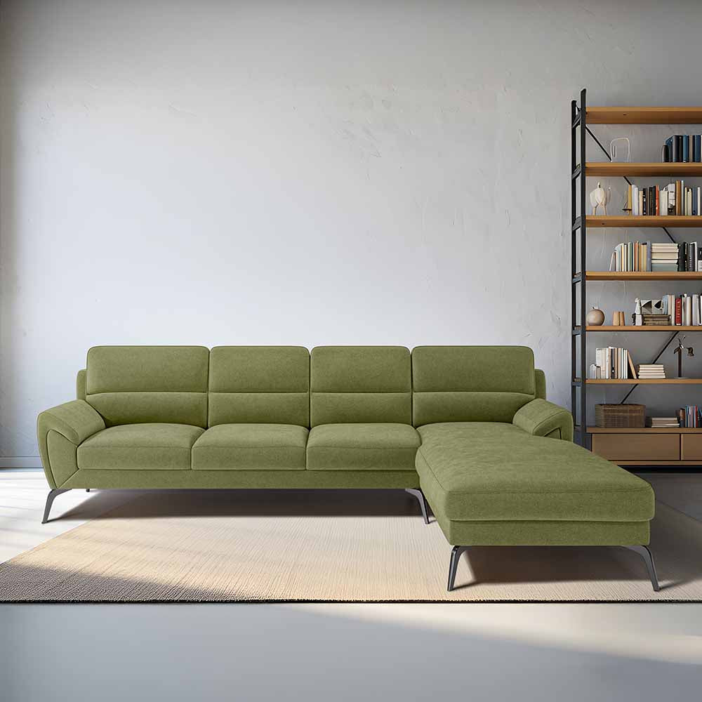Octave 3 Seater with Lounger Water & Stain Repellent Fabric - Sage Green