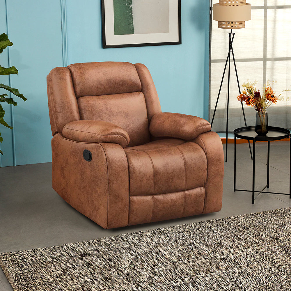Avalon Motorized Electric Powered Desert Orange Suede Recliner