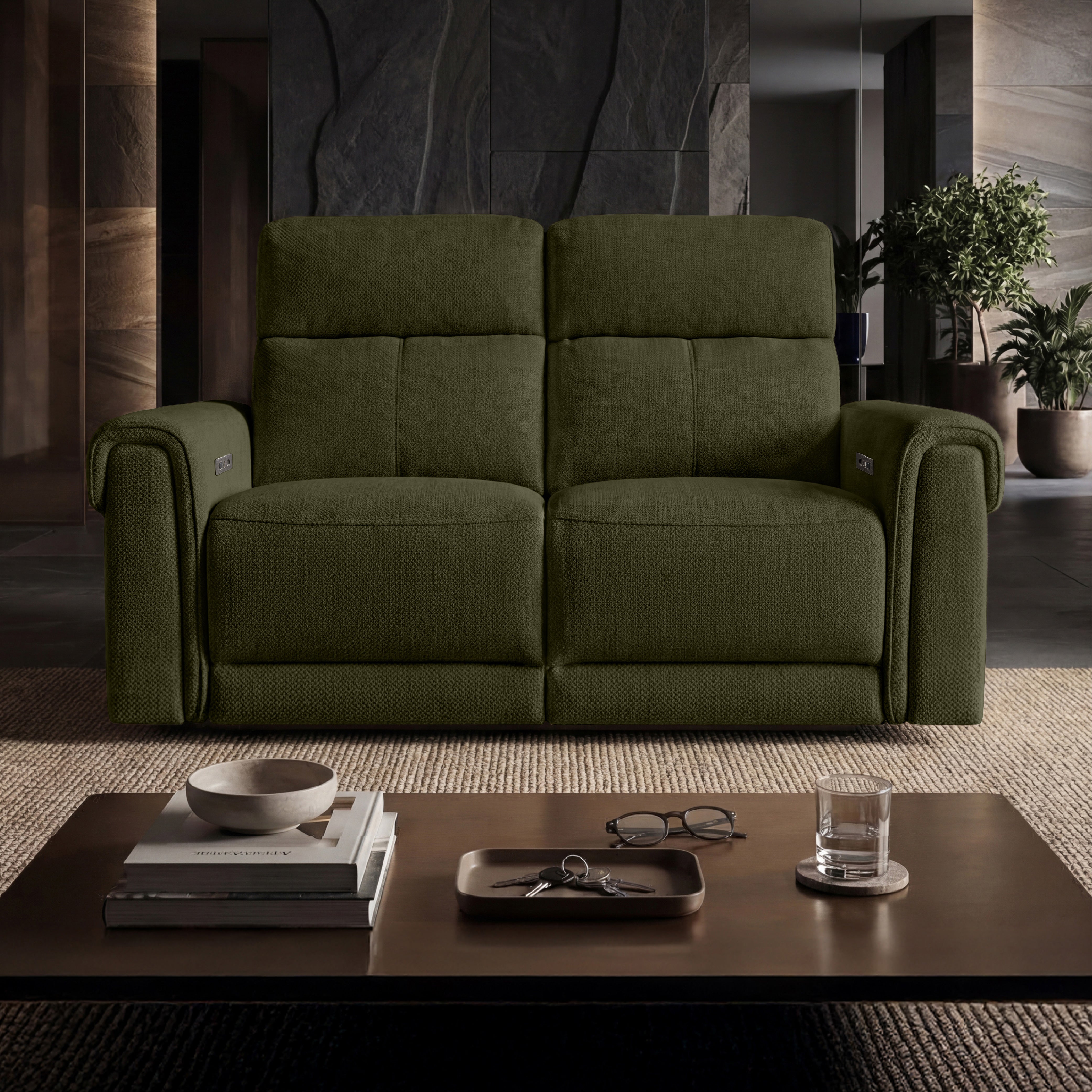 Opus mov.E Green Fabric 2 Seater Sofa