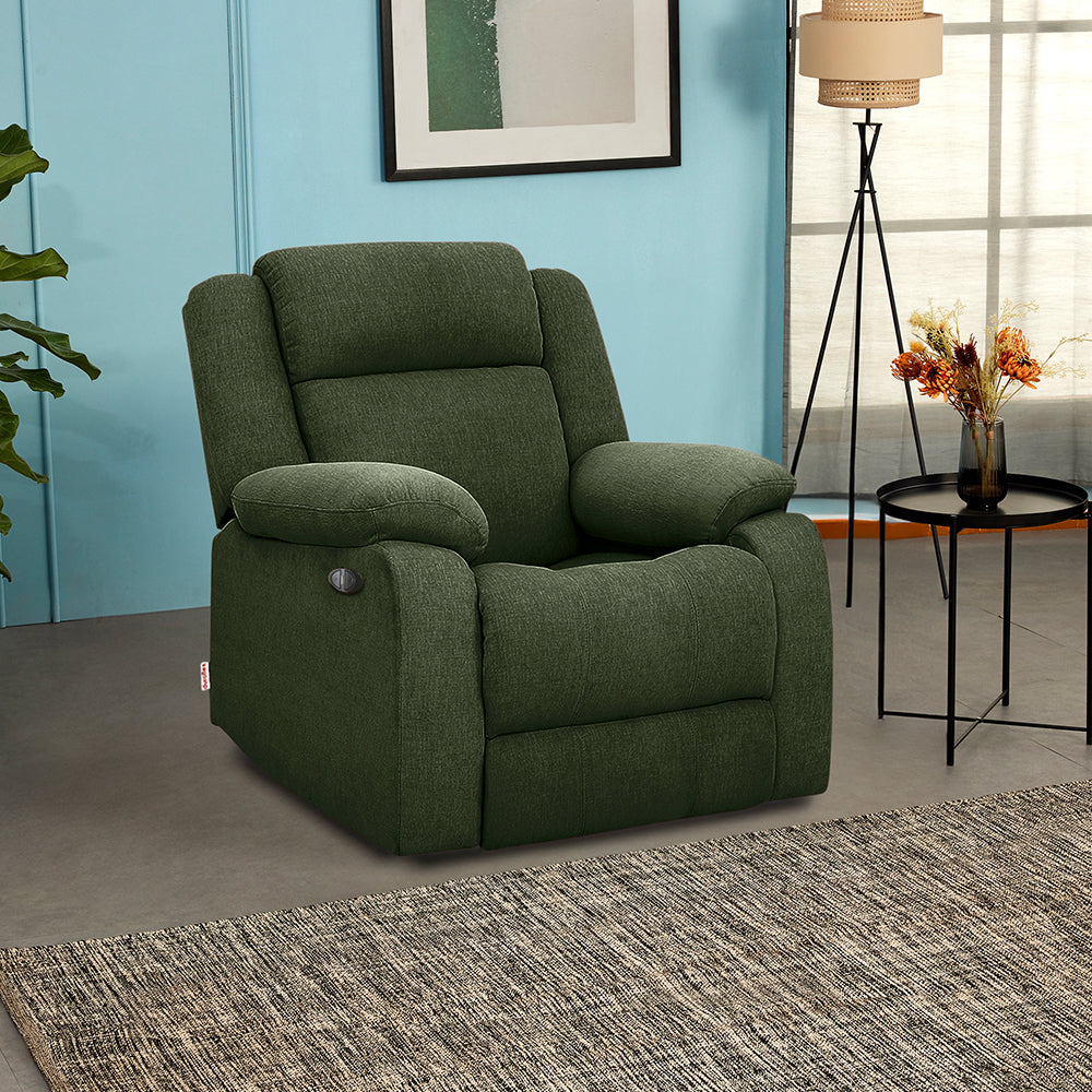 Avalon Motorized Electric Powered Sap Green Fabric Recliner