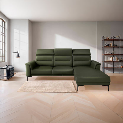 Cresendo 2 Seater with LH Lounger Leatherette fabric - Black Forest