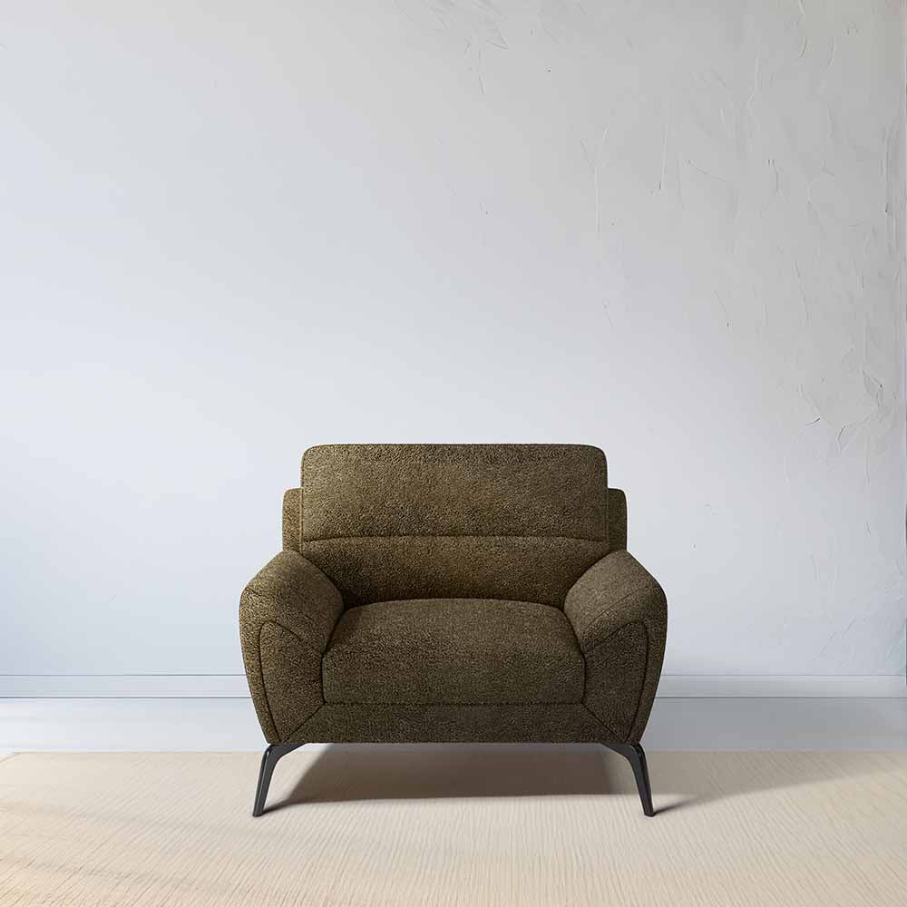 Octave 1 Seater Seater-Boucle Fabric - Sepia