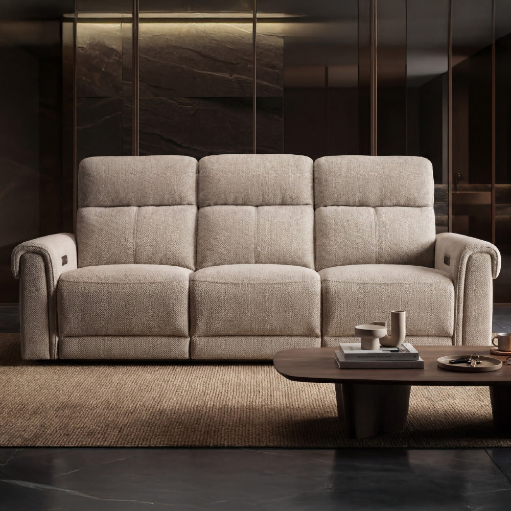 Opus mov.E Cream Fabric 3 Seater Sofa