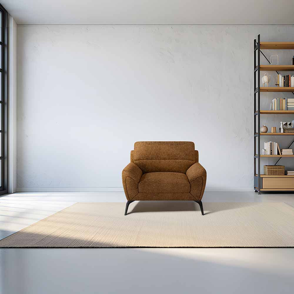 Octave 1 Seater Seater-Boucle Fabric - Caramel