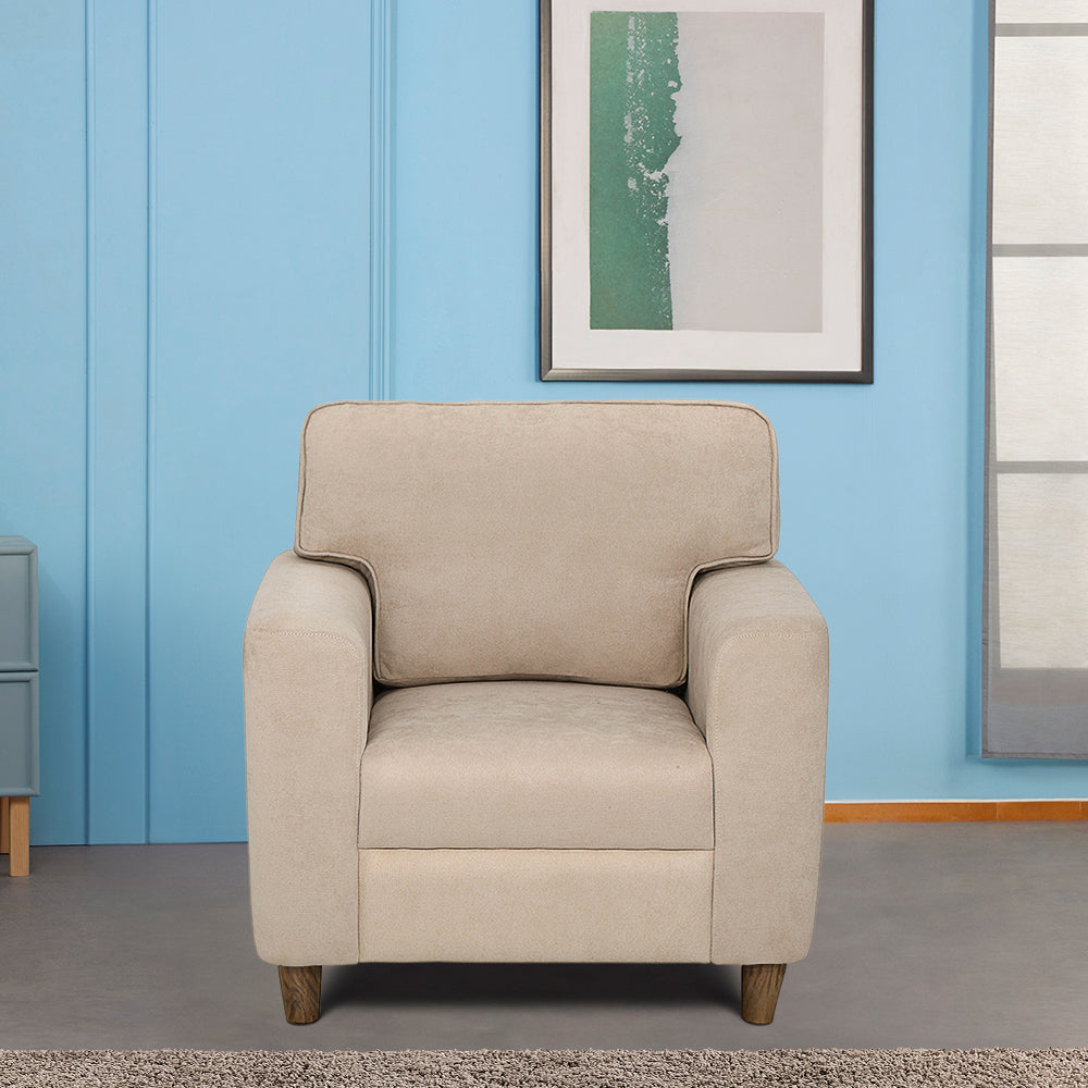 Utopia Beige Fabric 1 seater sofa