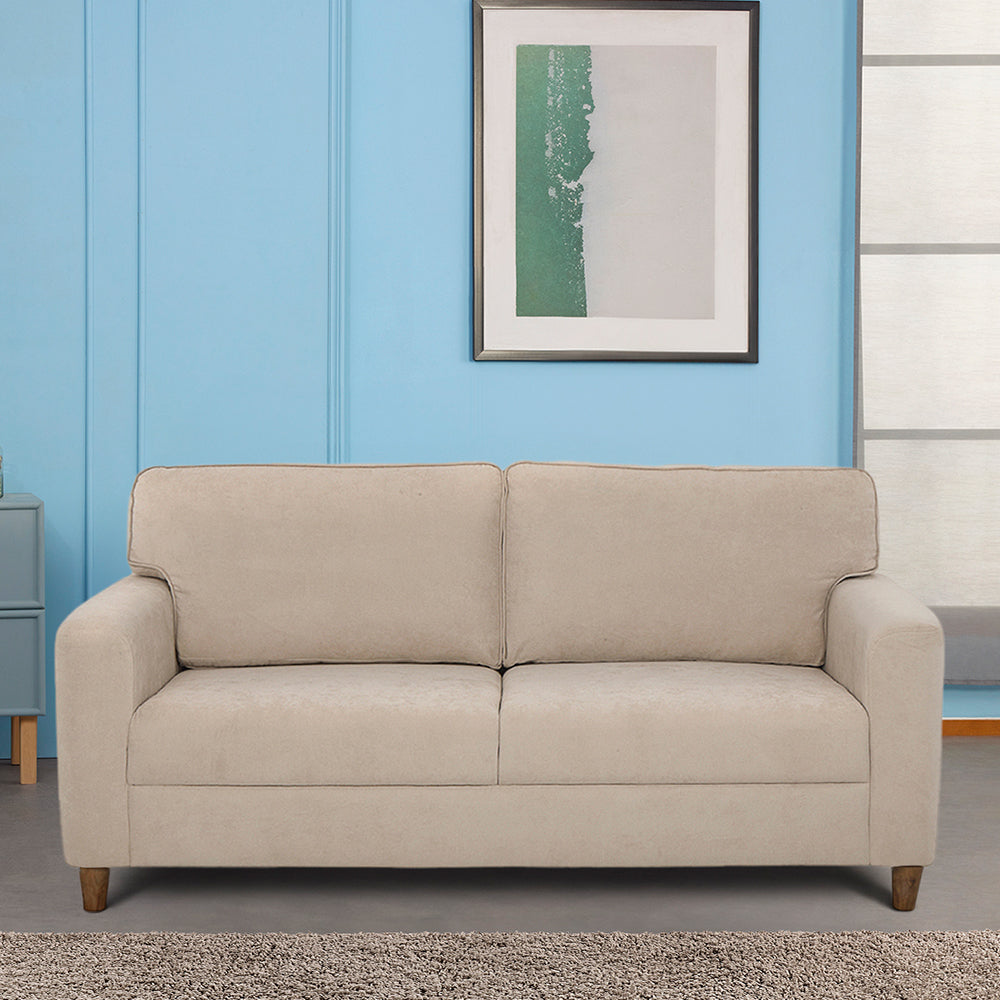 Utopia Beige Fabric 3 Seater Sofa